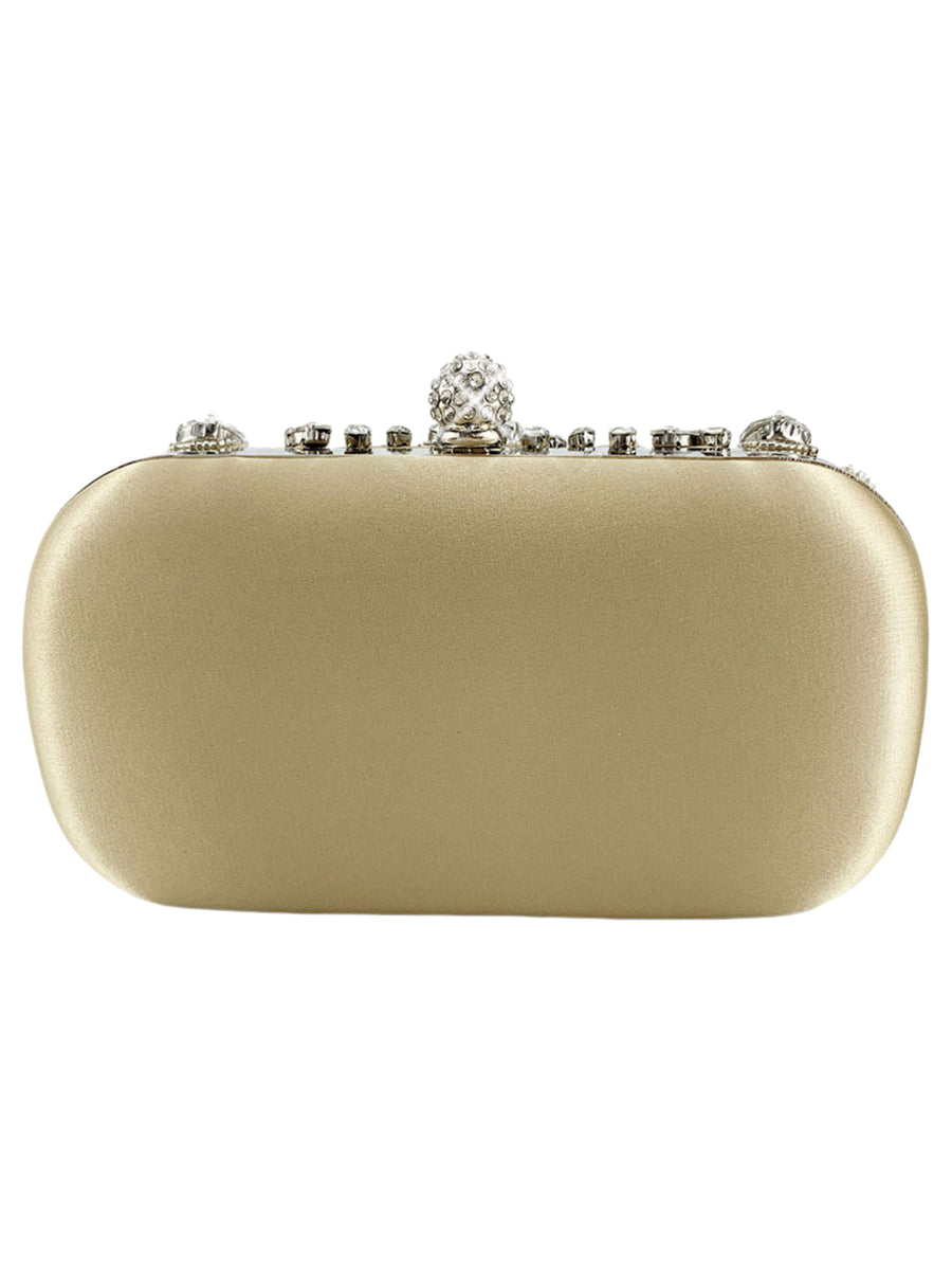 Light Yellow Glamorous Rhinestone Party Handbag