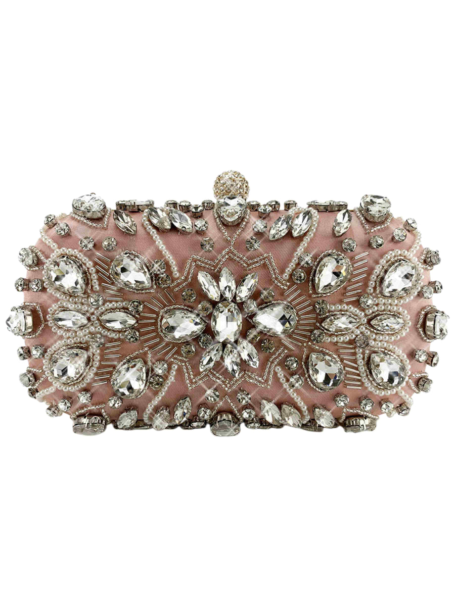 Pink Glamorous Rhinestone Party Handbag