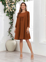 Glamorous Round Two Pieces Chiffon Knee Length Mother Of The Bride Dresses