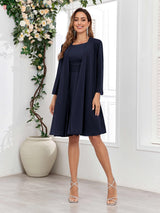 Glamorous Round Two Pieces Chiffon Knee Length Mother Of The Bride Dresses