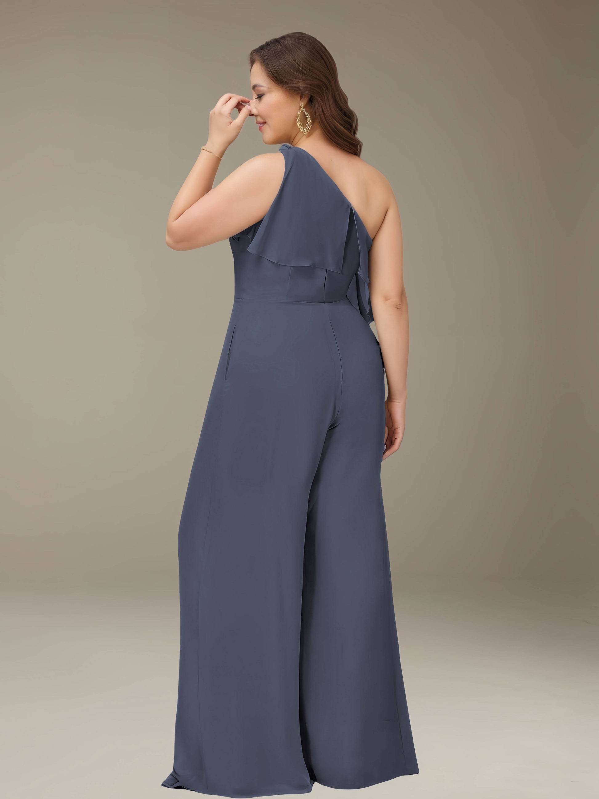 Jumpsuits One-Shoulder Sleeveless Floor-Length Bridesmaid Dresses –