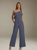 Jumpsuits One-Shoulder Sleeveless Floor-Length Bridesmaid Dresses