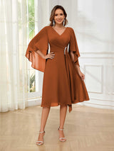 Luxurious A-Line V-Neck Beading Chiffon Short Mother Of The Bride Dresses