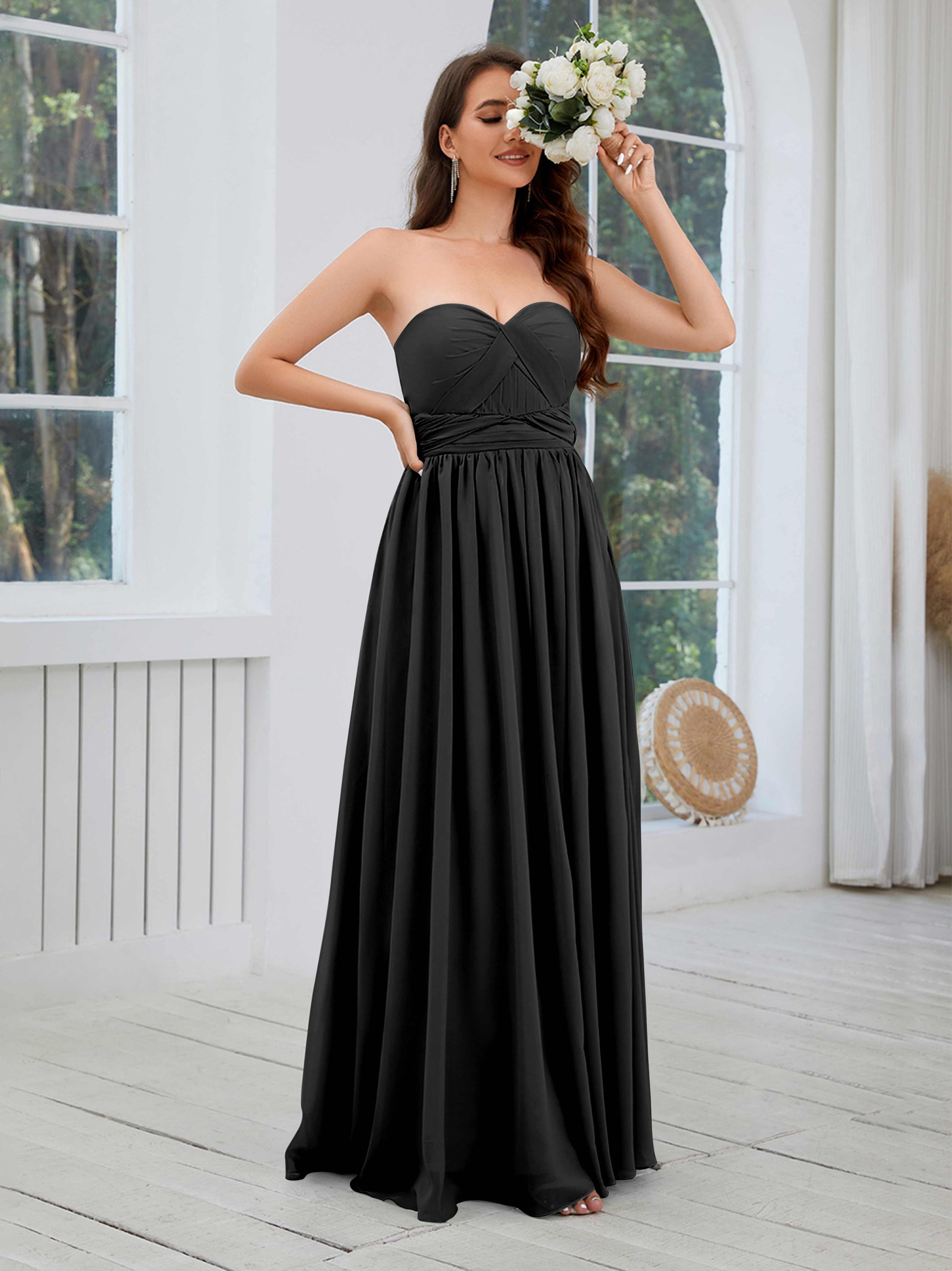 black bridesmaid dresses with pockets Luxurious Halter Neck Chiffon Bridesmaid Dresses With Pockets mollyevers.com
