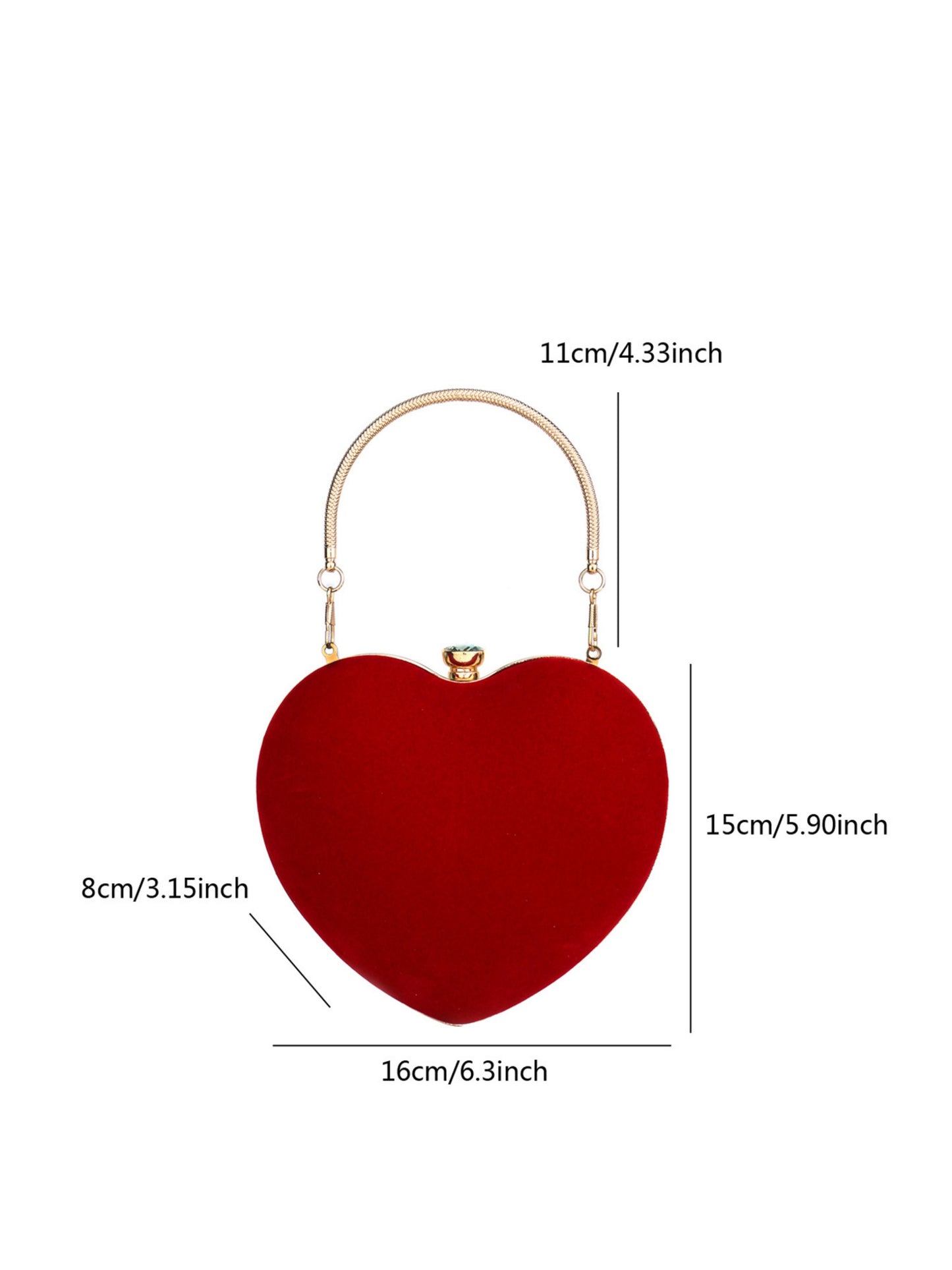 Luxury Heart Shaped Velvet Box Clutch Bag for Wedding, Prom & Special Occasions