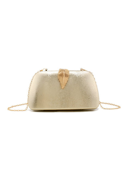 Luxury Leaf Clasp Evening Clutch Bag for Wedding, Party & Formal Events