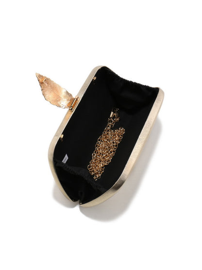 Luxury Leaf Clasp Evening Clutch Bag for Wedding, Party & Formal Events