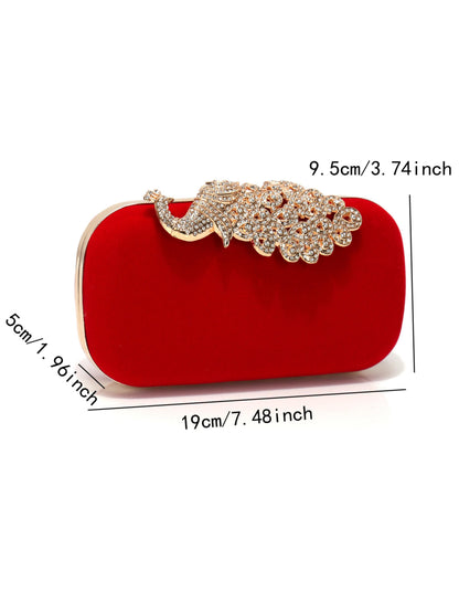 Luxury Peacock Crystal Evening Clutch Bag for Wedding & Formal Events