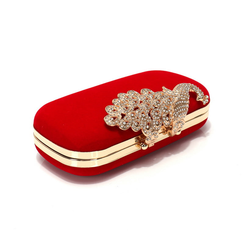 Luxury Peacock Crystal Evening Clutch Bag for Wedding & Formal Events