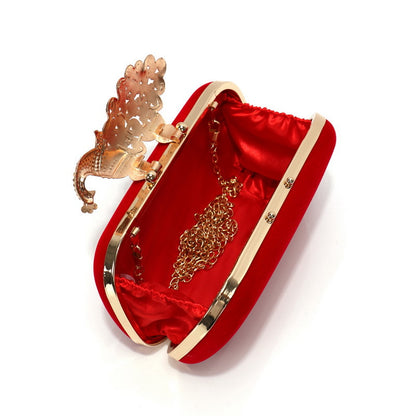 Luxury Peacock Crystal Evening Clutch Bag for Wedding & Formal Events