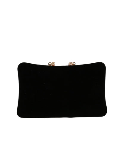 Luxury Rhinestone Velvet Evening Clutch Purse with Crystal Leaf Clasp