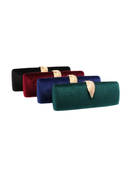 Luxury Satin Evening Clutch Bag with Leaf Clasp for Wedding, Prom & Formal Events