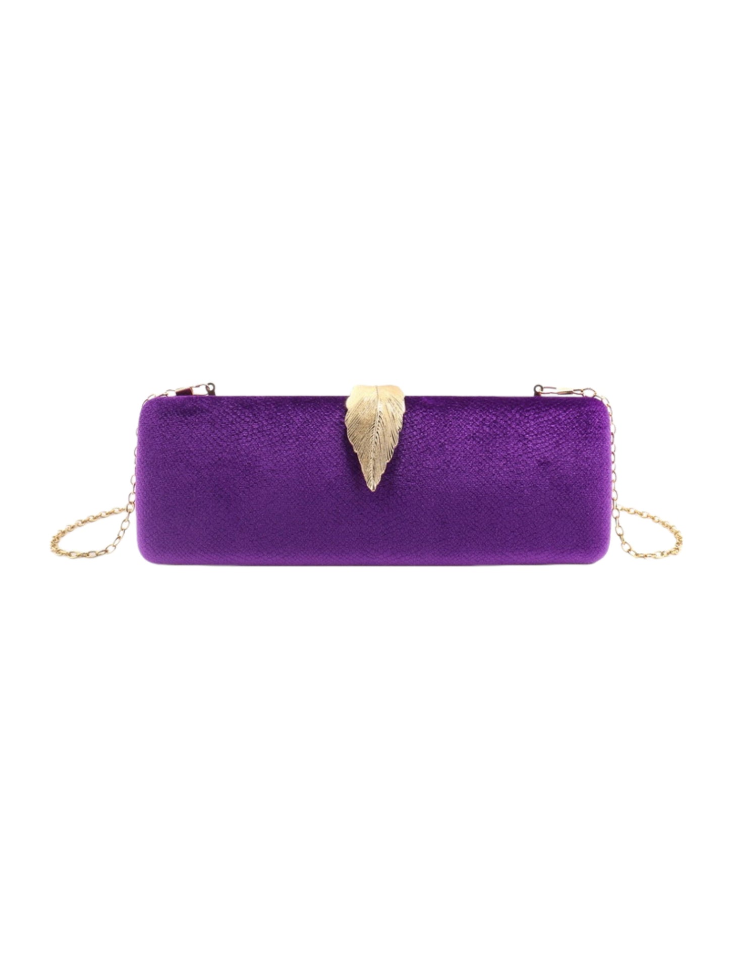 Luxury Satin Evening Clutch Bag with Leaf Clasp for Wedding, Prom & Formal Events