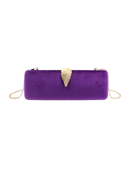 Luxury Satin Evening Clutch Bag with Leaf Clasp for Wedding, Prom & Formal Events