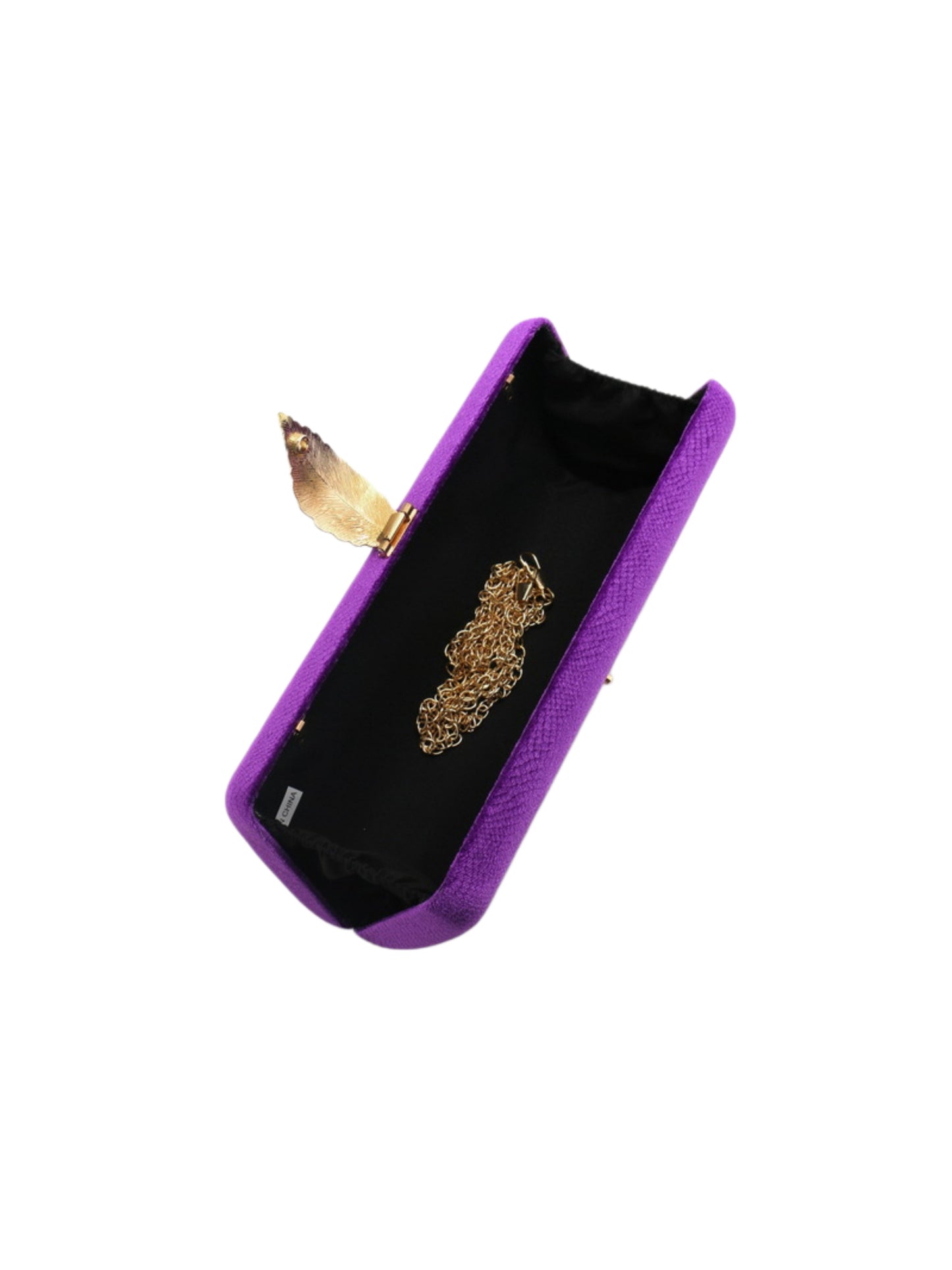 Luxury Satin Evening Clutch Bag with Leaf Clasp for Wedding, Prom & Formal Events
