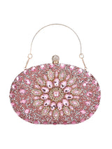 Luxury Sunburst Rhinestone Floral Evening Clutch Bag for Wedding & Formal Events