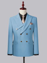 Men's Jacket Tailored Fit Two Buttons Single Breasted Notch Lapel Strap Groom Outfit