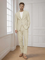 Men's Suits 2 Pieces Modern Style Linen Summer Wedding Blazer & Pants Set