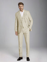 Men's Suits 3 Pieces Slim Fit Linen Breathable Set for Summer Wedding