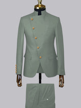 Men's Suits 2 Piece Slim Fit Stand Up Collar Formal Wear for Business and Events