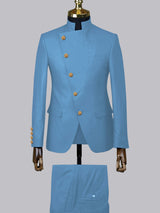 Men's Suits 2 Piece Slim Fit Stand Up Collar Formal Wear for Business and Events
