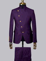 Men's Suits 2 Piece Slim Fit Stand Up Collar Formal Wear for Business and Events