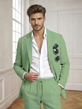 Men's Suits 2 Pieces Modern Style Linen Casual Summer Set