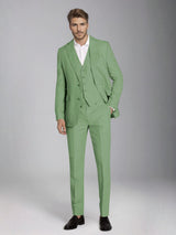 Men's Suits 3 Pieces Slim Fit Linen Breathable Set for Summer Wedding