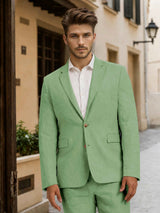 Men's Suits 2 Pieces Tailored Fit Premium Linen Notched Lapel Summer Ensemble