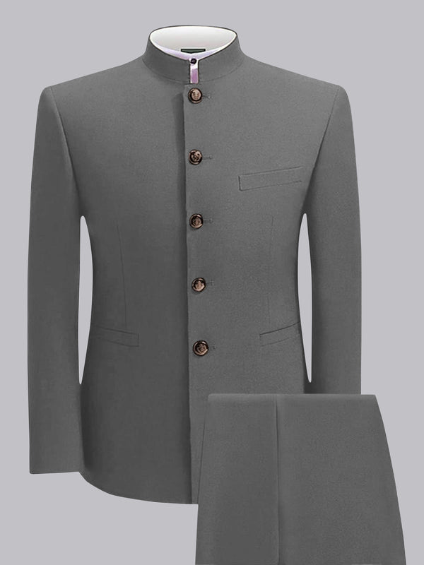 Grey Men's Suits 2 Piece Classic Fit Wedding Formal Wear