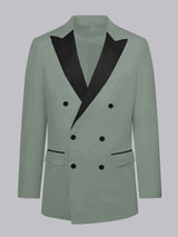 Men's Blazer Tailored Fit Double Breasted Peak Lapel for Daily Wear
