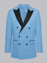 Men's Blazer Tailored Fit Double Breasted Peak Lapel for Daily Wear