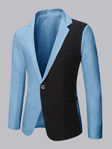 Men's Blazer Slim Fit One Button Contrast Design for Formal Events
