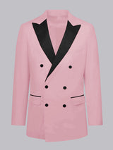 Men's Blazer Tailored Fit Double Breasted Peak Lapel for Daily Wear
