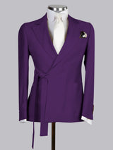 Men's Blazer Modern Style Relaxed Notch Lapel Belted Wrap Suit For Events