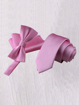Men’s Satin Tie Set Classic Formal Necktie with Matching Pocket Square
