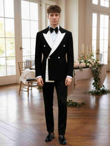 Men's Jackets Slim Fit Double Breasted Blazer for Wedding Parties