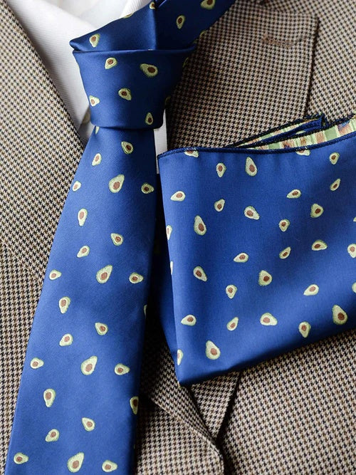 Men’s Luxury Patterned Tie and Pocket Square Set Classic Formal Style