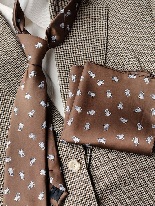 Men’s Luxury Patterned Tie and Pocket Square Set Classic Formal Style