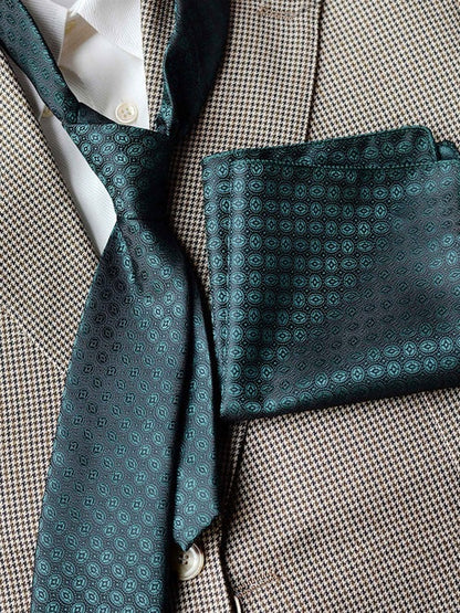 Men’s Luxury Patterned Tie and Pocket Square Set Classic Formal Style