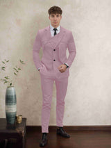 Men's Suits 2 Pieces Classic Fit Single Breasted Notch Lapel Strap Detail Elegant Formal Wear