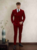 Men's Suits 2 Pieces Classic Fit Single Breasted Notch Lapel Strap Detail Elegant Formal Wear