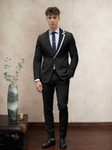 Men's Suits 2 Pieces Tailored Fit Two Buttons Wedding Groom Outfit