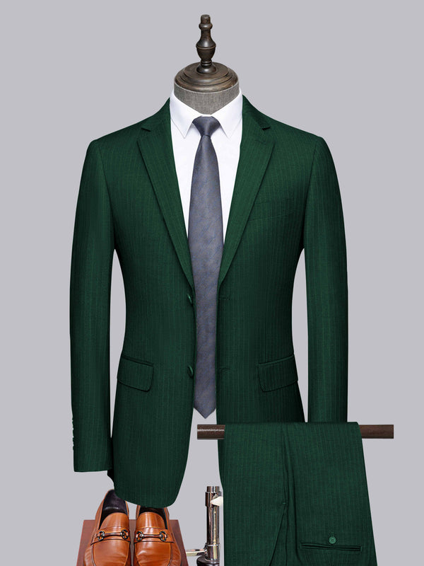 Emerald Green Men's Suits 2 Pieces Tailored Fit Two Buttons Elegant Formal Wear for Special Occasions
