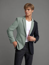 Men's Suits 2 Pieces Slim Fit One Button Color Block Banquet Streetwear Outfit