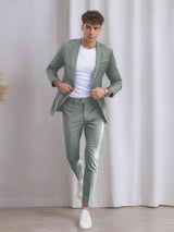 Men's Suits 2 Pieces Slim Fit One Button Wedding Outfit Elegant Gentleman Look