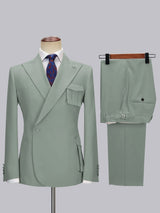 Men's Suits 2 Pieces Slim Fit Peak Lapel Wedding Guest Business Outfit