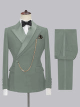 Men's Suits 2 Pieces Slim Fit Peaked Lapel Business Trip Outfit