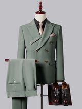 Men's Suits 2 Pieces Tailored Fit Two Buttons Single Breasted Notch Lapel Strap Groom Outfit