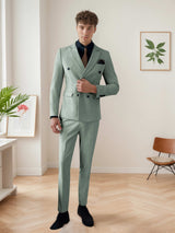 Men's Suits 3 Pieces Slim Fit Double Breasted Wedding Outfit Elegant Gentleman Look